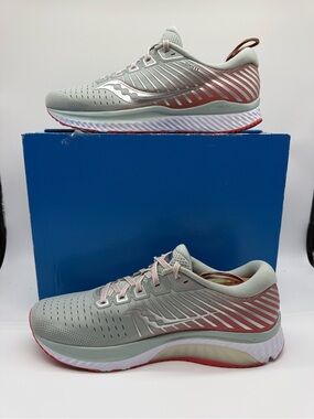 Saucy Guide 13 Grey/Coral Green Women’s Running Shoes Size US 11 |S10548-45